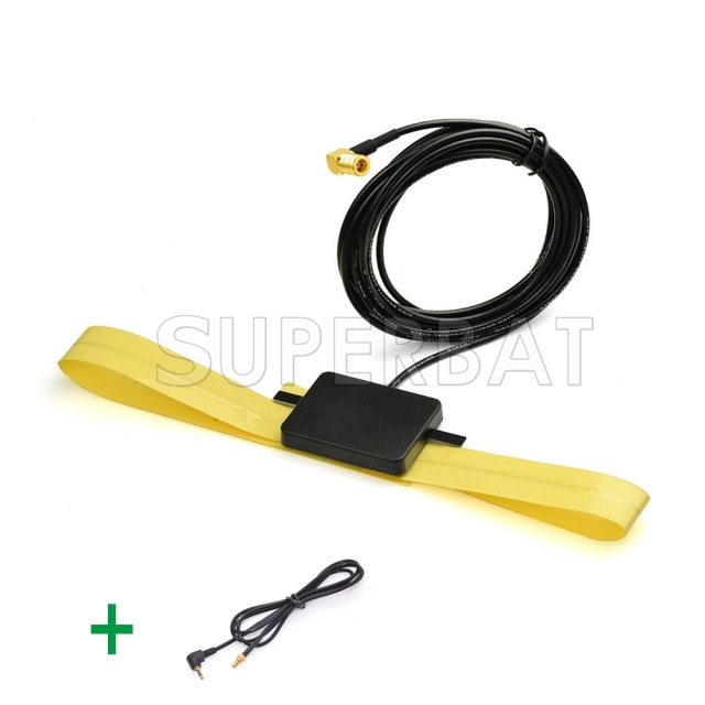 DAB/DAB+car radio Amplified aerial  internal glass mount and 2.5mm Cable Adapter for Pure Highway