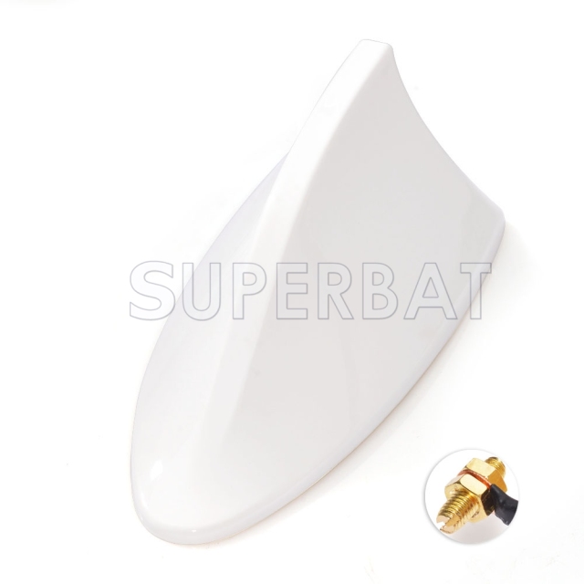 Universal Auto Car ABS Roof Radio AM/FM Signal Shark Fin Style Aerial Antenna AU （White）