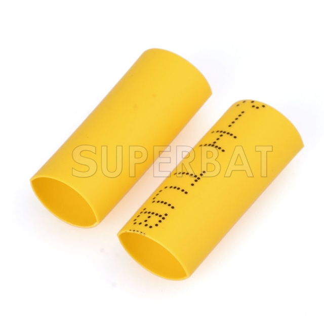 Wire Wrap Sleeve 6 mm Dia 20 mm Long Heat Shrink Tubing 100Pcs yellow for KSR195 RG58 cable