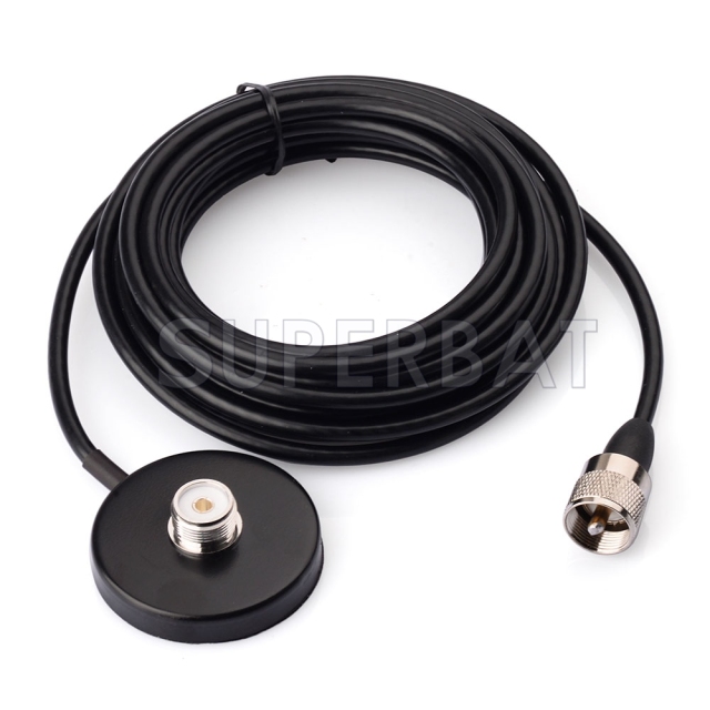 VHF/UHF Dual Band Mobile/red Vehicle Radio Antenna with Magnetic Base 5m Cable