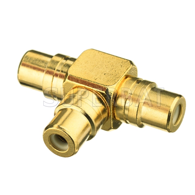 1 To 2 RCA Female Splitter -Gold Plated- Phono Audio Video Y/T Adapter Connector