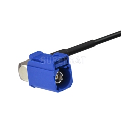 Superbat Fakra C Jack GPS Antenna Aerial Connector Cable for VW AUDI BMW Ford Benz GPS Navigation System (Right Angle Jack)
