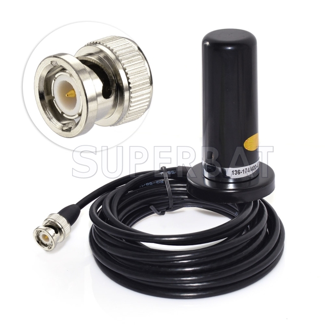 Vehicle/car Mobile Radio 9cm Antenna Magnetic Base Mount BNC 5M Cable VHF/UHF Dual Band for BC125AT Scanner
