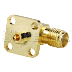 Custom RF Cable Assembly SMA Jack Right Angle 4 Hole Flange pigtail cable Using RG405 .086