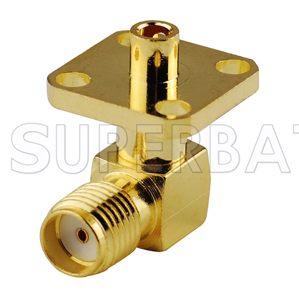 Custom RF Cable Assembly SMA Jack Right Angle 4 Hole Flange pigtail cable Using RG405 .086
