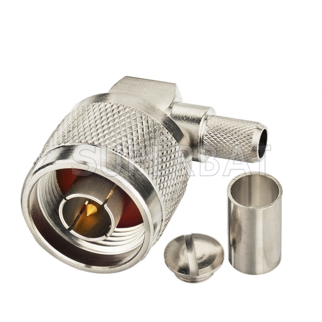 N Male Right Angle Crimp Connector for LMR240/ Type cable