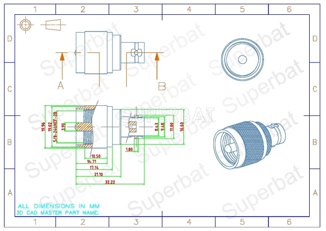 BNC Jack Female to UHF Plug Male Adapter Straight