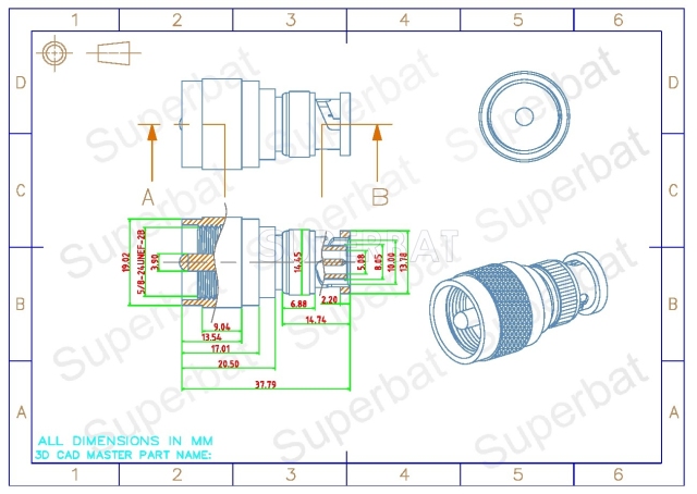 BNC Plug Male to UHF Plug Male Adapter Straight