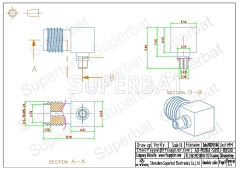 MMCX Plug Male to SMA Jack Female Adapter Right Angle