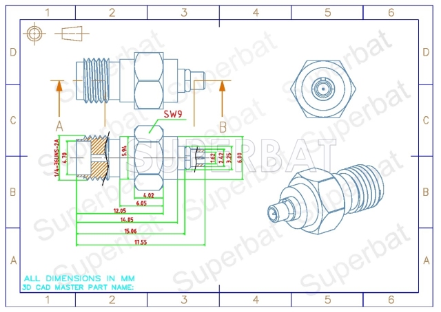 Aerial Connector for DAB car radio with MMCX(F) connector
