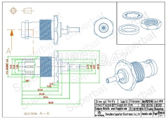 RP BNC JACK bulkhead o-ring crimp RF connector adapter for RG316 RG179