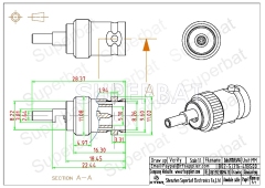 RP BNC Straight Jack Crimp Connector for RG316 Cable