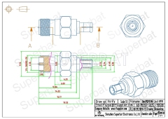 MCX Plug Male to RP SMA Jack Male Adapter Straight