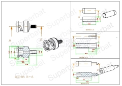 BNC Plug Male Connector Straight Crimp SHR-50-2