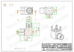 MCX Jack Female Connector Right Angle Solder