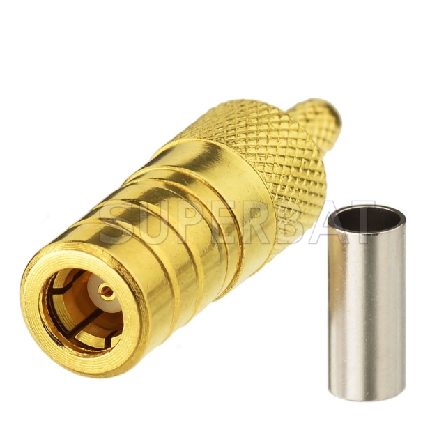 Long Version SMB Female Plug Straight Crimp Connector for RG174 RG316