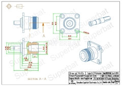 N Jack Female Connector Straight 4 Hole Flange Crimp LMR-195