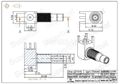 SMB Jack Male Bulkhead Right Angle Solder Connector
