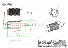 RP SMA Jack Male Bulkhead Solder Straight Connector with Insulator