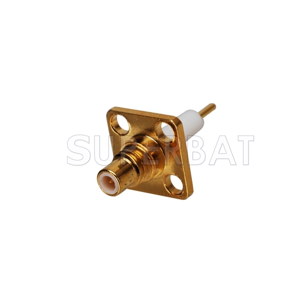 RF Connector SMC 4 hole panel mount Jack with long extended dielectric
