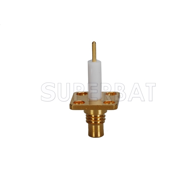 RF Connector SMC 4 hole panel mount Jack with long extended dielectric