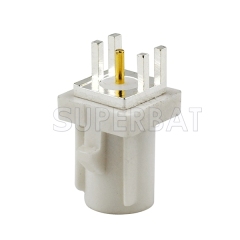 Fakra Plug End Launch PCB mount connector white Radio With Phantom