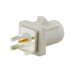 Fakra Plug End Launch PCB mount connector white Radio With Phantom