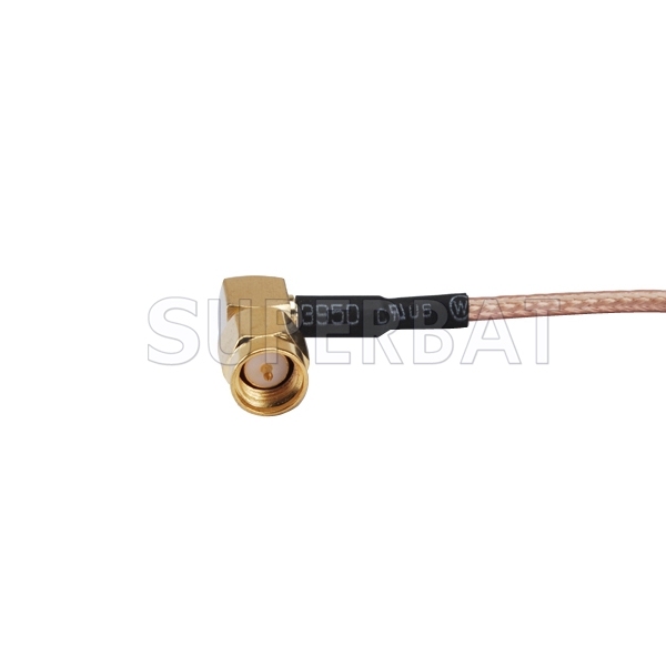 RF cable assembly SMA male right angle to RP-SMA female bulkhead O-ring pigtail cable RG316