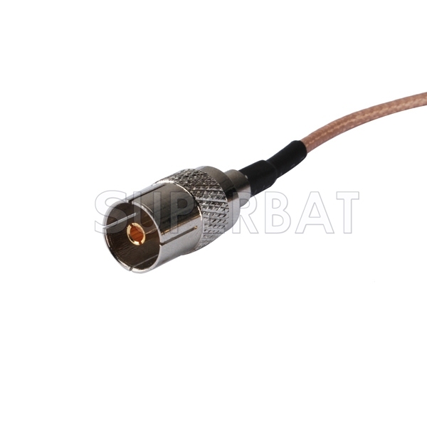 SMB male RA to TV female straight pigtail Cable RG316