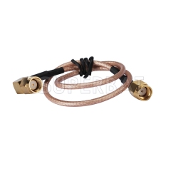 RF cable assembly RP-SMA Male to RP-SMA Male Right Angle pigtail cable RG316 For GSM system