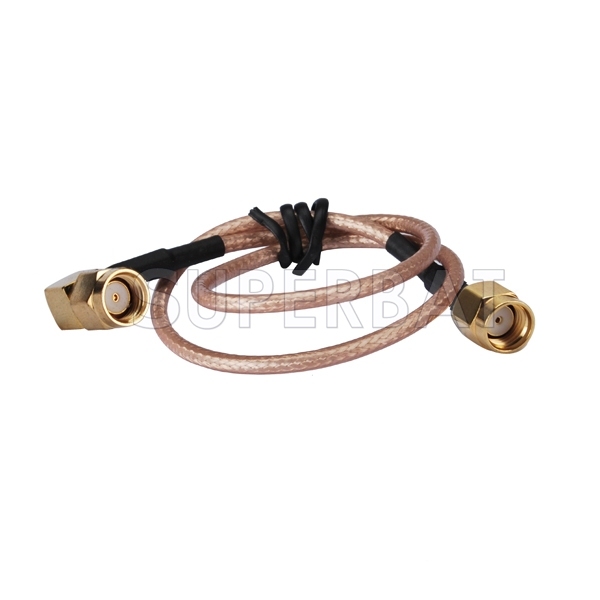 RF cable assembly RP-SMA Male to RP-SMA Male Right Angle pigtail cable RG316 For GSM system