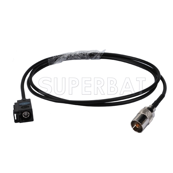Pigtail cable Fakra female A Straight to TV female RG174