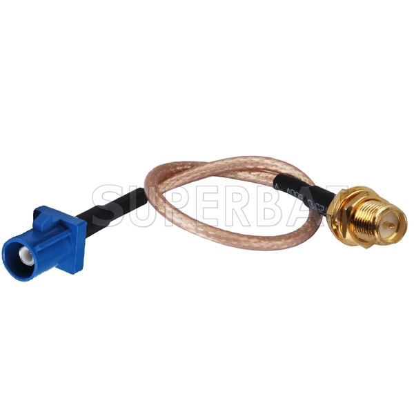 Rf Connector Fakra "C" Male to Rp-sma Jack Bulkhead Straight Assembly Extension Coaxial Cable RG316