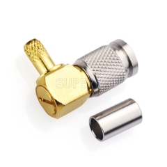 Right Angle 1.0/2.3 Plug Male Connector crimp for RG179