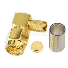 SMA Plug Male Connector Right Angle Crimp LMR-195