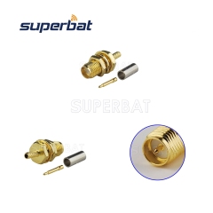 RP SMA Jack with Male pin Connector Straight Bulkhead Crimp LMR-400
