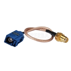 Fakra C female to SMA female nut RF coaxial cable adapter RG316 for GPS Telematics or Navi
