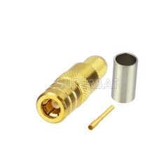 Superbat RF Coaxial Connector SMB Female Plug Crimp Straight Connector for LMR195/RG58/RG400 cable