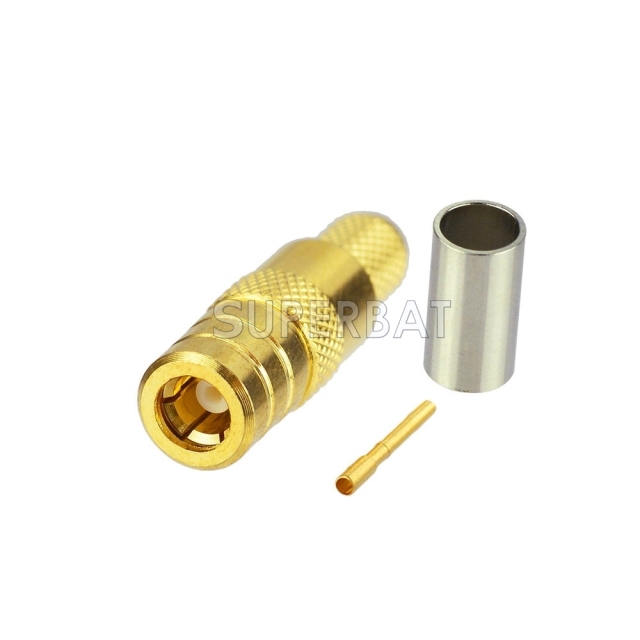 Superbat RF Coaxial Connector SMB Female Plug Crimp Straight Connector for LMR195/RG58/RG400 cable