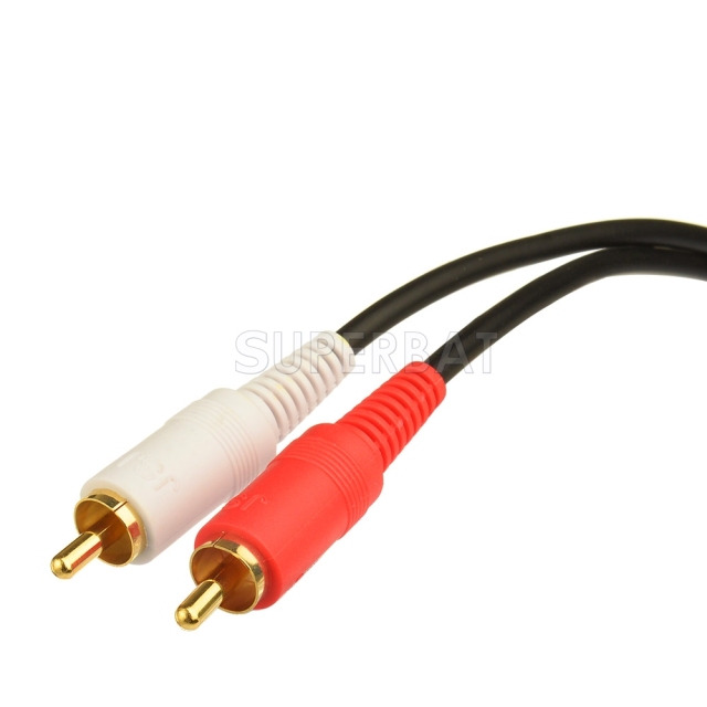 RAC Stereo Female Mini Jack To 2 Male RCA Plug Adapter 6 foot Audio Y Cable