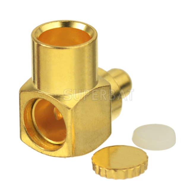 MMCX Male Plug Right Angle Solder Connector Adapter for Semi-Rigid RG402 0.141" Cable RF Connector