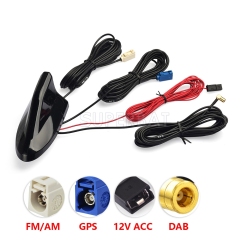 Car Roof Top Shark Fin Antenna,Vehicle GPS Navigation System DAB Digital Radio In-Dash DAB Tuner Car Stereo FM/AM Radio Combined Amplified Antenna