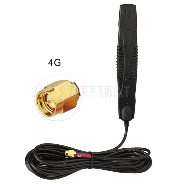 4G LTE 2dBi Vehicle Windshield Glass Mount SMA Male Patch Antenna for 4G LTE Wireless Router Remote IP Camera Truck RV Motorhome Cell Phone Booster