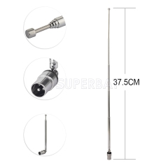 Superbat PAL Male Plug Connector Television DAB DAB+ FM AM DVB-T DVB-T2 TV Tuner Antenna 6 Section Telescopic Aerial