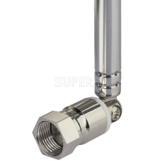 Superbat  UNBAL F Type Male Plug Connector DAB DAB+ FM AM TV Antenna 7 Section Telescopic Aerial for Home Audio Radio Stereo Receiver