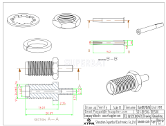 SMA Female Crimp Bulkhead Straight Connector for RG316 RG174
