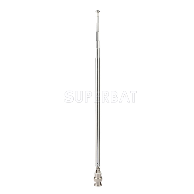 BNC Male 7 Section Telescopic Scanner Antenna for TV FM Radio Scanners Remote Receivers and Other Electronics Products