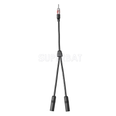 Superbat Universal Vehicle Car FM AM Radio Receiver Antenna Aerial Adapter Converter Cable, DIN Plug to Dual DIN Socket Y-type Combiner Cable 30cm