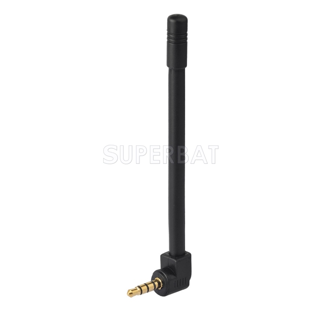Superbat Mini Rubber FM Radio Antenna with 3.5mm Audio Plug Connector for Bose Indoor Radio Home AV Stereo Receiver Mobile Cell Phone Audio Radio