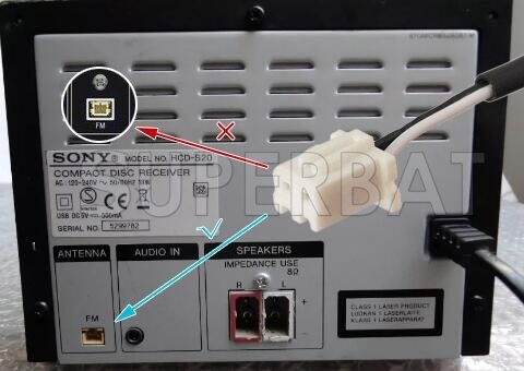Indoor AM Antenna 2-Pin Mini Connector for Sony Philips Curtis Radio Audio System